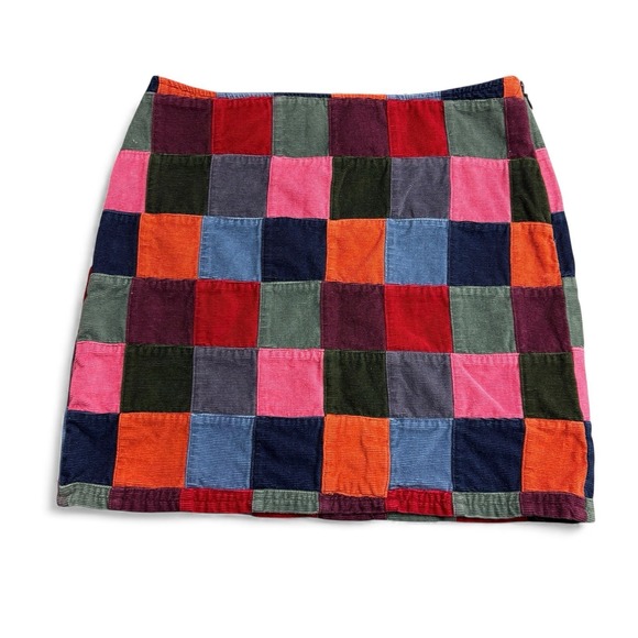 Ralph Lauren Dresses & Skirts - Vintage 90s Ralph Lauren Corduroy Patchwork Mini Skirt Women's Size 8 Colorful